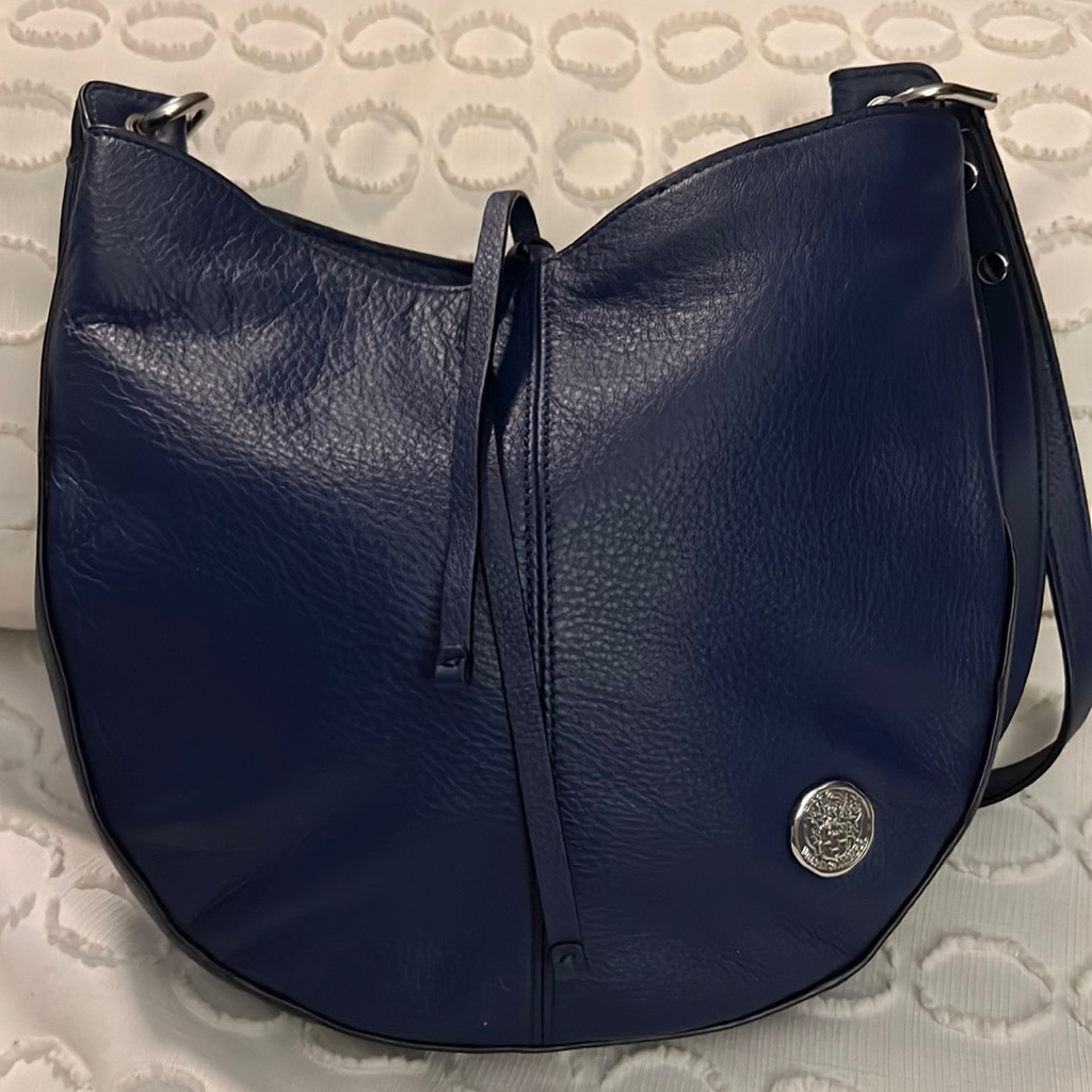 Vince Camuto Leather Baily Crossbody Color Ultra Violet, Silver Hardware